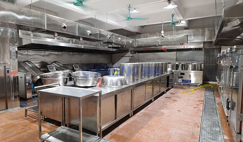 虎門捷勝小學食堂烹飪區